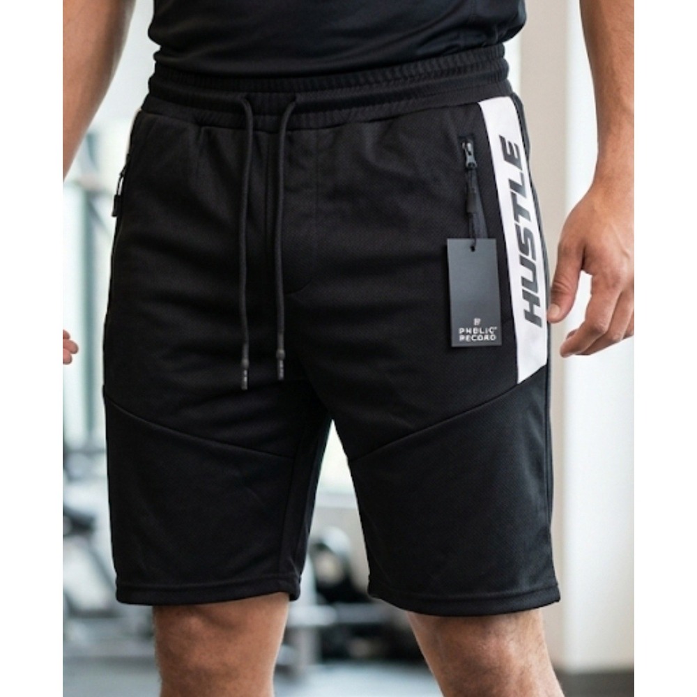 Public Record Hustle Men's Short Zipped Pockets Elastic Waist Standard Fit‎ Sz L